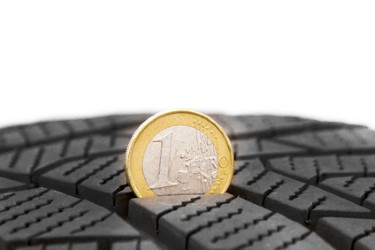 coin in a tyre